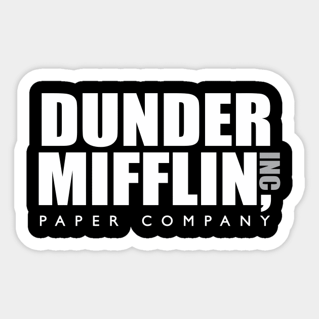 Dunder Miffin Paper Company Black Sticker by chjannet